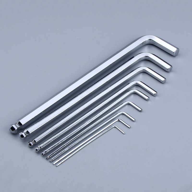 球頭內六角扳手單只加長L型六棱6方鍍鉻六角棒1.5mm - 2mm - 2.5mm - 3mm - 4mm - 5mm - 8mm - 10mm -12mm